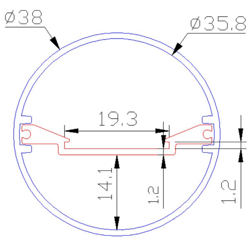 LED-toru korpuse suurus