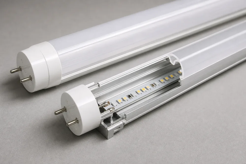 2026 LED T8 PC välimine toru ja sisemine alumiiniumkorpus OEM-i ja privaatse märgistusega toru-valgusti koostu jaoks
